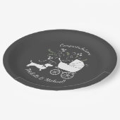 ダシュントウィーナードッグベイビーシャワー男女兼用 ペーパープレート (アングル)