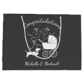 ダシュントウィーナードッグベイビーシャワー男女兼用 ラージペーパーバッグ (裏面)