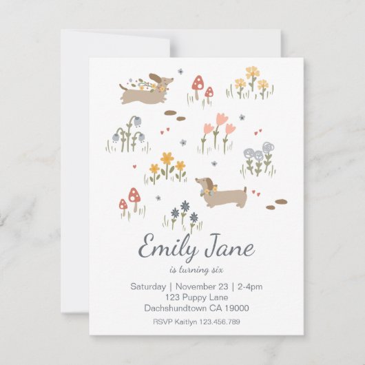 ダシュントウィーナー愛犬家パーティの招待状 招待状 (正面)