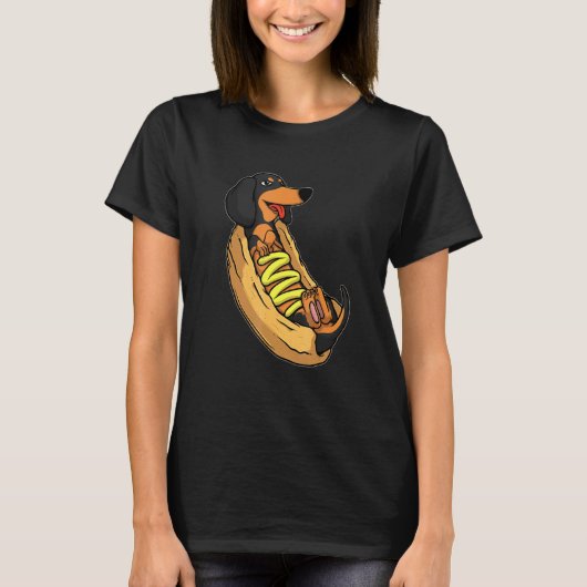 ダシュントウインナソーセージソーセージ犬 Tシャツ (正面)