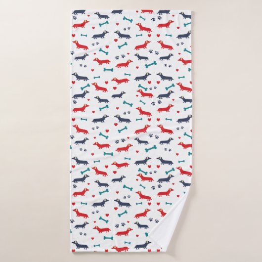 ダシュントカラフルドッグドキシーとポーズ バスタオル (バスタオル)