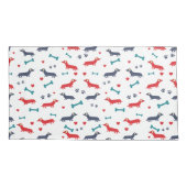 ダシュントカラフルドッグドキシーとポーズ 枕カバー (裏面-左)