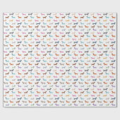 ダシュントカラフル型ソーセースタイリッシュジ犬 ラッピングペーパー (フラット)