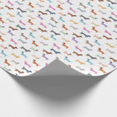 ダシュントカラフル型ソーセースタイリッシュジ犬 ラッピングペーパー (角)