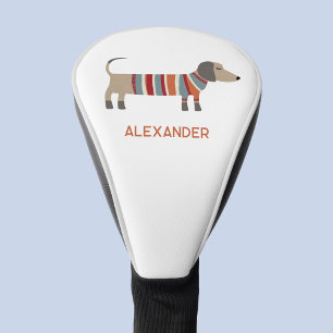 ダシュントソーセージドッグ名前をカスタムする パーソナライズされた ゴルフヘッドカバー