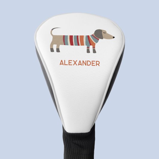 ダシュントソーセージドッグ名前をカスタムする パーソナライズされた ゴルフヘッドカバー