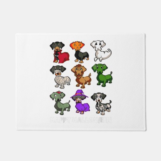 ダシュントドッグスハロウィーンハッピーハローウィン ドアマット (正面)