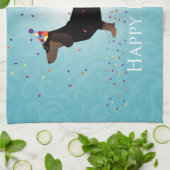 ダシュントハッピーバースデーデザイン キッチンタオル (折り畳み)