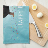 ダシュントハッピーバースデーデザイン キッチンタオル (四つ折り)