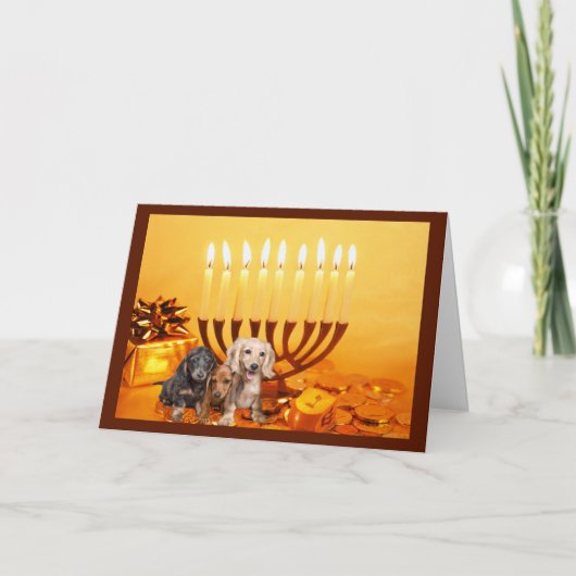 ダシュントハヌカー(ユダヤ教の祭り)カード(ユダヤ教)メノラー2 シーズンカード (正面)