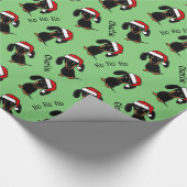 ダシュントパーソナライズされたクリスマス名可愛い犬 ラッピングペーパー (角)