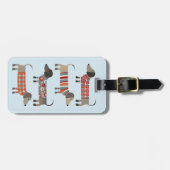 ダシュントパーソナライズされたソーセージ犬荷札 ラゲッジタグ (正面横)