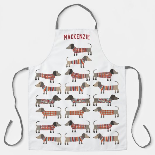 ダシュントパーソナライズされたソーセージ犬 エプロン (正面)