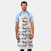 ダシュントパーソナライズされたソーセージ犬 エプロン (着用した状態)