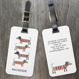 ダシュントパーソナライズされたソーセージ犬 ラゲッジタグ