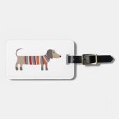 ダシュントパーソナライズされたソーセージ犬 ラゲッジタグ (正面横)