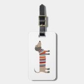 ダシュントパーソナライズされたソーセージ犬 ラゲッジタグ (正面縦)