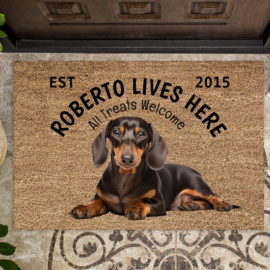ダシュントパーソナライズされたドッグ愛人の姿 ドアマット