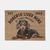 ダシュントパーソナライズされたドッグ愛人の姿 ドアマット (正面)