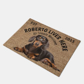 ダシュントパーソナライズされたドッグ愛人の姿 ドアマット (アングル)