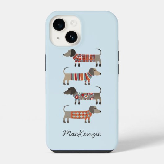ダシュントパーソナライズされた犬 iPhoneケース (裏面)