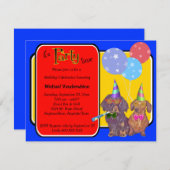 ダシュントパーティー誕生日バーカー 招待状 (正面/裏面)