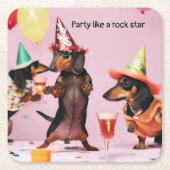 ダシュントパーティー飲み物用コースター スクエアペーパーコースター (正面)