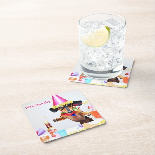 ダシュントパーティー飲み物用コースター スクエアペーパーコースター (インサイチュ)