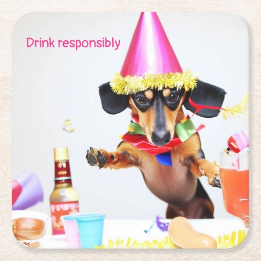 ダシュントパーティー飲み物用コースター スクエアペーパーコースター (正面)