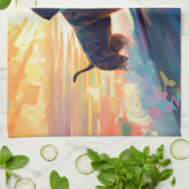 ダシュントビーチサーフィン絵画ズ キッチンタオル (折り畳み)