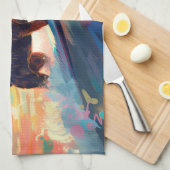 ダシュントビーチサーフィン絵画ズ キッチンタオル (四つ折り)