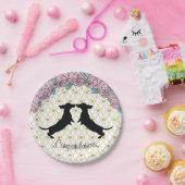 ダシュントフローラハート婚約紙プレート ペーパープレート (パーティー)