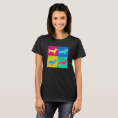 ダシュントポップ・アートのアクールート犬のアートワーク Tシャツ (正面フル)