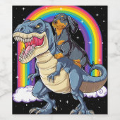 ダシュント乗馬恐竜Tレックスギフト少年たち私 ワインラベル (シングルラベル)