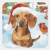 ダシュント冬ワンダーランドクリスマスジョイ スクエアシール (正面)