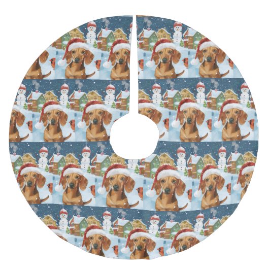 ダシュント冬ワンダーランドクリスマスジョイ ブラッシュドポリエステルツリースカート (正面)