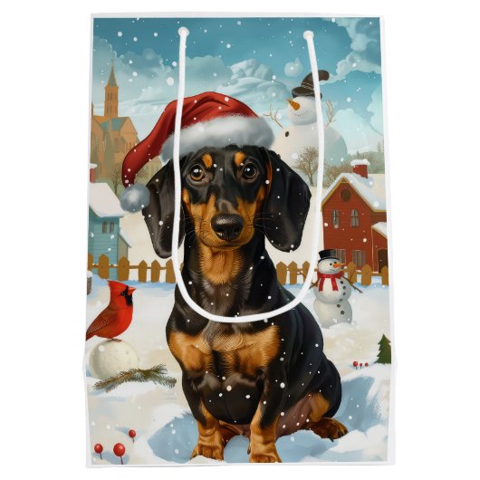 ダシュント冬ワンダーランドクリスマスジョイ ミディアムペーパーバッグ (裏面)