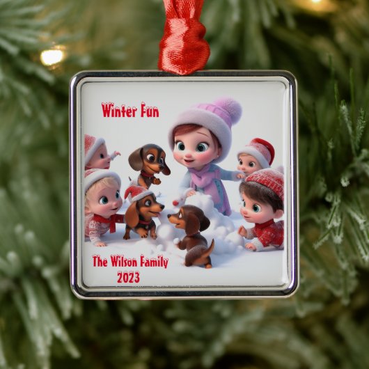 ダシュント冬季家族 メタルオーナメント (ツリー)
