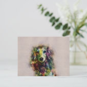 ダシュント子犬のスケッチ絵を描 ポストカード (スタンド正面)
