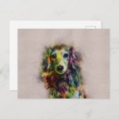 ダシュント子犬のスケッチ絵を描 ポストカード (正面/裏面)
