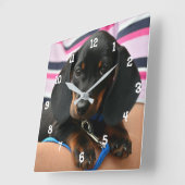 ダシュント子犬の壁時計 スクエア壁時計 (傾斜)