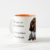 ダシュント子犬の悪い態度 ツートーンマグカップ (正面左)