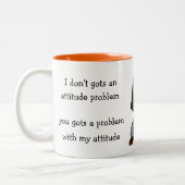 ダシュント子犬の悪い態度 ツートーンマグカップ (左)