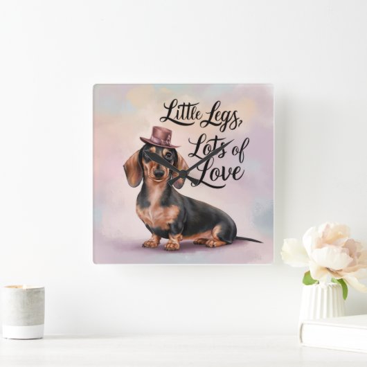 ダシュント小さな脚たくさんの愛 スクエア壁時計 (ホーム)