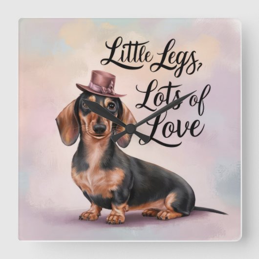 ダシュント小さな脚たくさんの愛 スクエア壁時計 (正面)