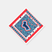 ダシュント愛国的赤白青7月4日 スタンダードカクテルナプキン (角)