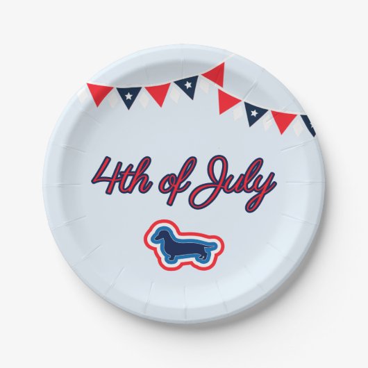 ダシュント愛国赤白と7月4日 ペーパープレート (正面)