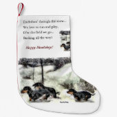 ダシュント愛好家のクリスマス スモールクリスマスストッキング (正面)