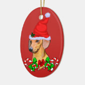 ダシュント愛好家のクリスマス セラミックオーナメント (左)