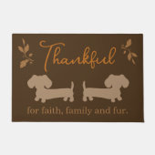 ダシュント感謝祭の秋の信仰の家族の毛皮 ドアマット (正面)